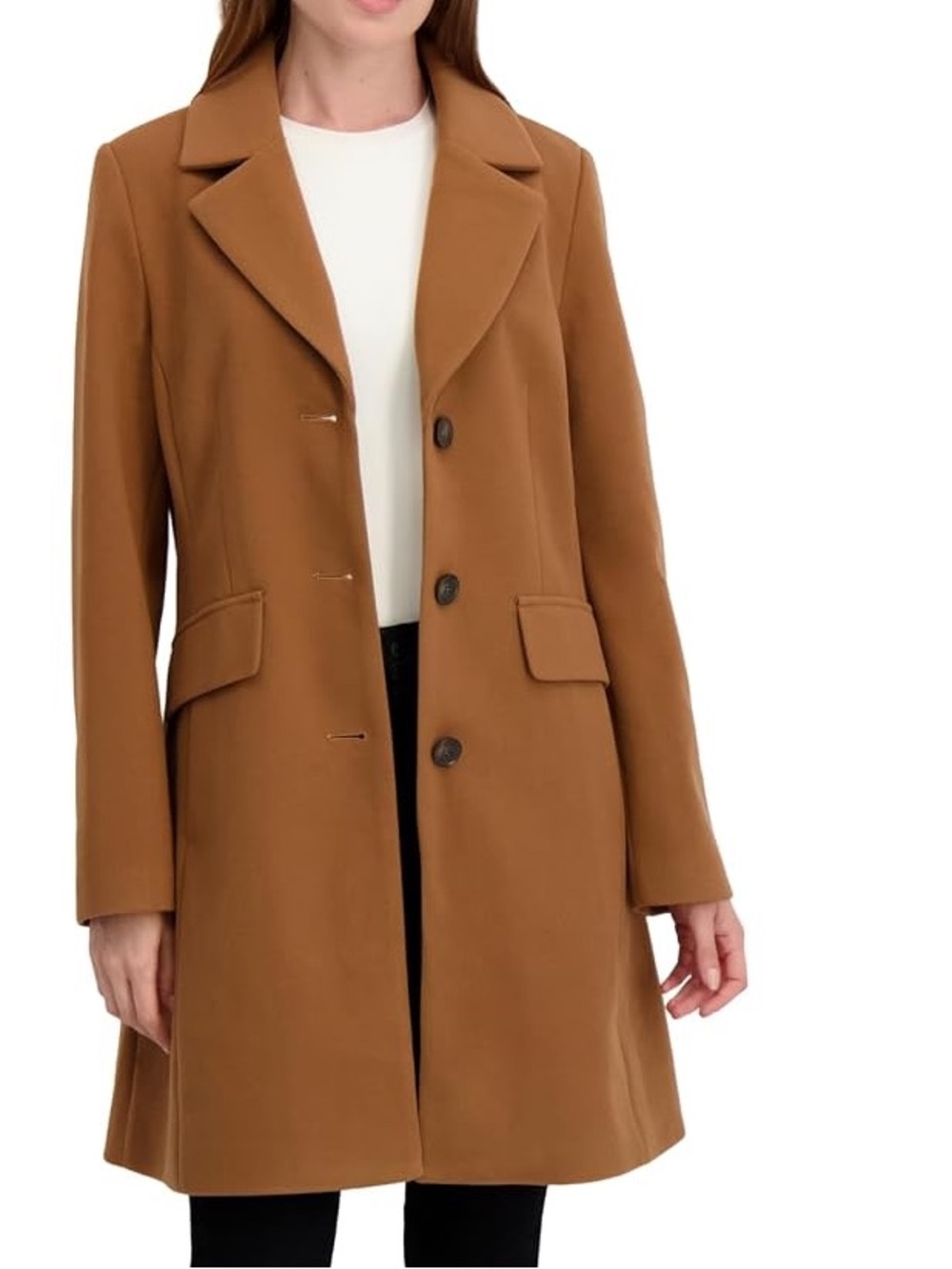 Laundry By Shelli Segal Camel Brown Button Down Coat Size XXL